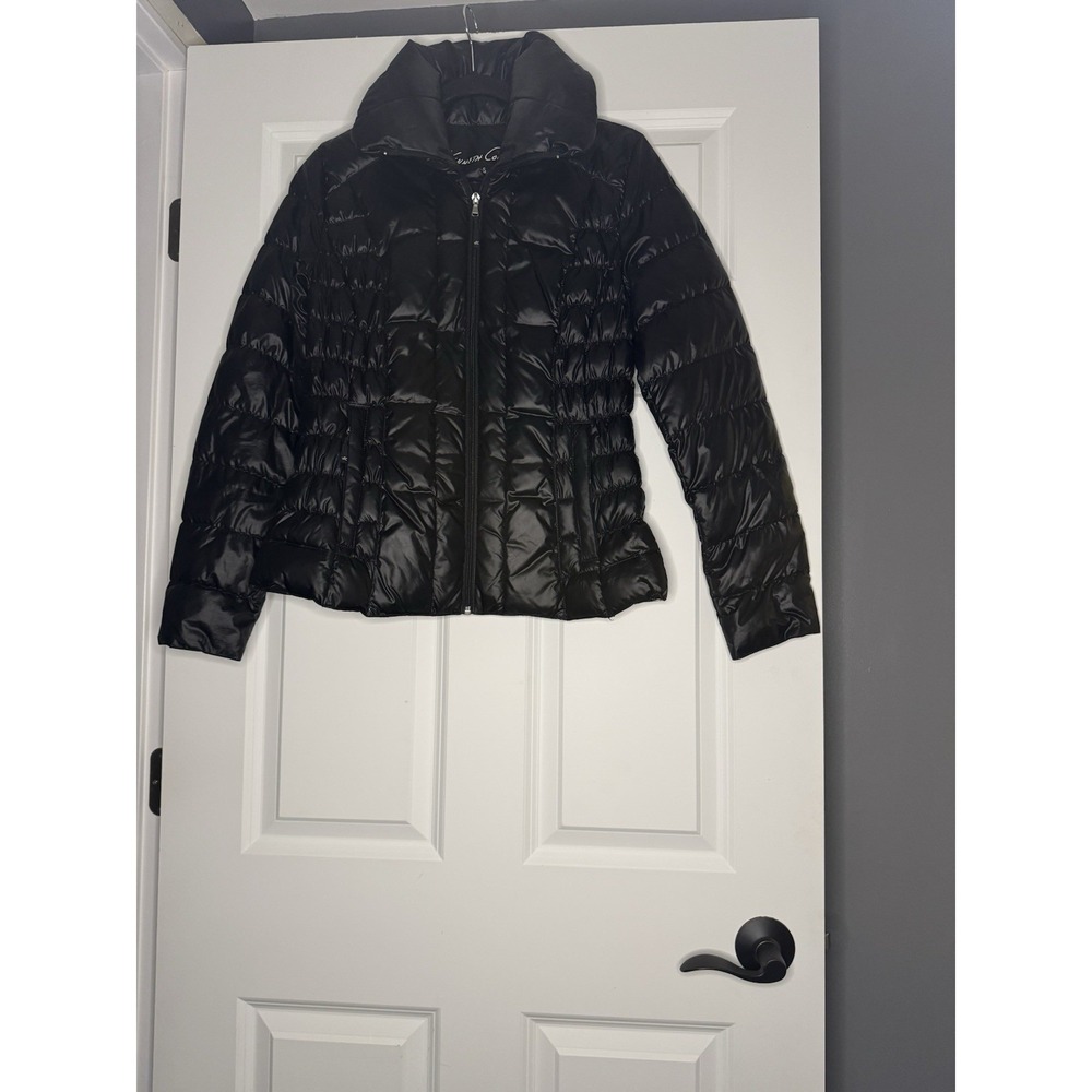 Kenneth Cole Reaction Puffer Jacket Zipper Closure Small Black